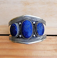 Lapis jewelry- Lapis bracelet-  cuff bracelet- Tribal afghan jewelry- Vintage jewelry- Ethnic tribe jewelry- Turquoise stone- Stone jewelry