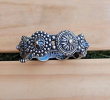 Vintage Afghan Cuff Bangle: Tribal Mixed Metal Bracelet
