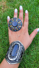 Afghan Aqeeq Stone Ring: Adjustable Tribal Silver Jewelry