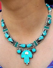 Turquoise Statement Necklace: Nepali Bohemian Jewelry