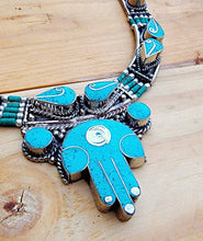 Turquoise Statement Necklace: Nepali Bohemian Jewelry