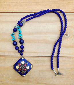 Lapis necklace- Statement necklace- Boho Necklace- Tribal Ethnic jewelry-Bohemian necklace-Jewelry- gypsy necklace- Hippie necklace