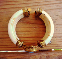 Vintage Brass Turquoise Bone Cuff – Boho Tribal Bracelet