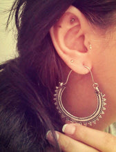 Boho earrings-Hoop earrings- Dangle earrings- Tribal earrings- Large hoops- Earrings- Jewelry- gypsy jewelry- Bedouin jewelry