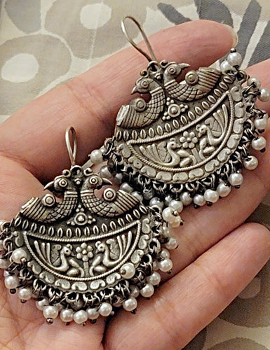 Banjara Earring- Indian Jewelry- Rajastani Silver jhumka- Ethnic indian jewelry- Tribal earrings- Sterling siver Ethnic Jhumka earrings