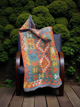 Green Turkish Rug: Bohemian Wool Floor Mat with Ethnic Design