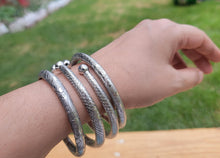 Vintage Indian Bangle Bracelet Pair: Tribal Cuff with Ram's Head