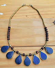 Afghan Lapis Lazuli Tribal Necklace: Vintage Kuchi Bib Collar
