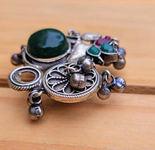 Turquoise and Coral Mosaic Ring: Adjustable Brass Bohemian Jewelry