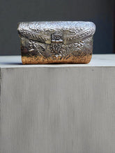 Handcrafted Silver Brass Clutch Bag: Vintage-Style Arabian Design