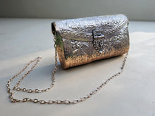 Handcrafted Silver Brass Clutch Bag: Vintage-Style Arabian Design