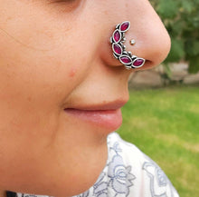Tribal Nose Ring: Indian Boho Septum Hoop, Adjustable Fit