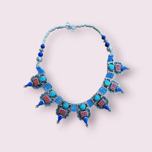 Lapis & Turquoise Statement Necklace: Tibetan Bohemian Jewelry