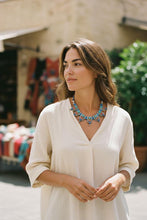 Lapis & Turquoise Statement Necklace: Tibetan Bohemian Jewelry