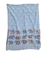 Hand Woven Cashmere Scarf: Elephant Print Wrap - Winter Shawl