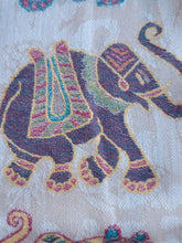 Hand Woven Cashmere Scarf: Elephant Print Wrap - Winter Shawl