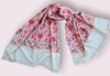 Embroidered Cashmere Shawl: Nepal Pashmina Scarf, Kalamkar Silk, Red scarf