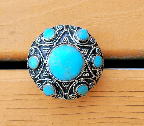 Turquoise rings- Ethnic precious stone ring. Cocktail rings- Saddle Rings.Silver Rings.Turkmen Jewelry.Stone ring- Jewelry- Vintage jewelry
