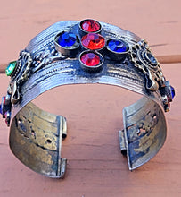 Vintage German Silver Cuff Bracelet: Afghan Tribal Boho Jewelry