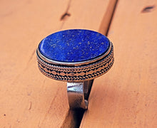 Lapis ring- yemen ring lapis jewelry.Tribal Bohemian Jewelry.Tribal Gypy lapis lazuli Ring. Antique Ethnic Middle Eastern.