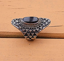 FREE Shipping Aqeeq Saddle ring.Aqeeq statement ring.Ethnic Stone rings.Wire work Afghan ring.Bedouin- Gypsy Nomadic Ring Lapis ring