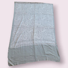 Hand Embroidered Cashmere Shawl: Silver Kalamkari Pashmina Scarf