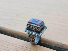 Sheep ring- Signet ring- red stone  ring- Aqeeq stone ring. Tribal Gypsy Ring. Bohemian Jewelry. Animal Rings.Hand carved Rings.