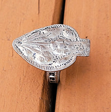 Vintage Kuchi Ring: Afghan Coin Silver Tribal Jewelry, Size 8