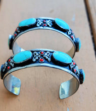 Turquoise Cuff Bracelet: Adjustable Tribal Bohemian Jewelry