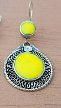Yellow Onyx Afghan Earrings, Kuchi Jewelry