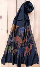 Handwoven Cashmere Scarf: Camel Design, Lightweight Winter Shawl