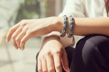 Nepali stacking bracelet- Blue turquouse beaded jewelry- Dainty bracelet