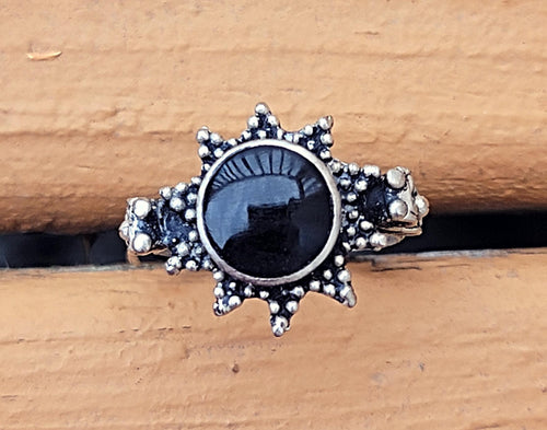 1960s Vintage Aqeeq Stone Ring: Tribal Silver Gilgit Ring Size 8