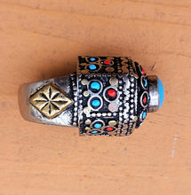 Turquoise  ring- Afghan Silver Ring.  Nomadic Ring. vintage jewelry. Gypsy Ring. Bohemian Ring.Afghani jewelry- Turquoise dome ring