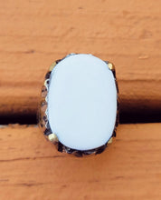 White stone ring- Boho statement ring- Silver ring- Silver jewelry- hippie jewelry- afghan tribal jewelry- Pakistani jewelry