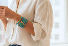 Handmade Turquoise Stacking Bangle – Nepali Tibetan Silver Cuff (5 Piece Set)