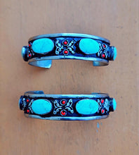 Turquoise Cuff Bracelet: Adjustable Tribal Bohemian Jewelry