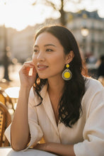 Yellow Onyx Afghan Earrings, Kuchi Jewelry