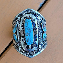 Vintage Afghan Turquoise Cuff Bracelet – Tribal Bohemian Jewelry