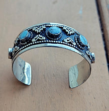 Turquoise Adjustable Cuff Bracelet – Tribal Bohemian Jewelry