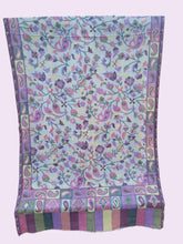 Handwoven Cashmere Scarf – White Jamawar Border, Winter Shawl