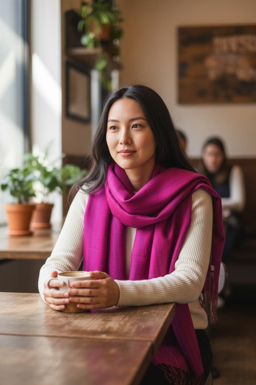 Pure Cashmere Scarf – Lightweight Pashmina Shawl, Winter Wrap