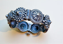 Vintage Afghan Cuff Bangle: Tribal Mixed Metal Bracelet