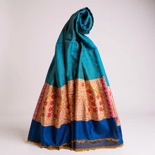 Pashmina Shawl Pure Cashmere Green Yellow | Himalayan Nepal Handwoven Scarf | Artisan Wool Wrap
