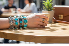 Vintage Afghan Cuff Bangle: Tribal Mixed Metal Bracelet