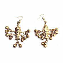 Gold Bird Earrings - Silver plated brass jewelry- Dainty gold dangle