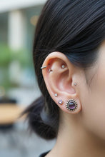Jhumka earrings Purple Onyx Stud Earrings: Afghan Silver Coin, Boho Jewelry
