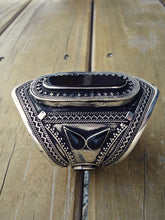 Black Aqeeq Silver Cuff bracelet - Statement jewelry- Carnelian cuff bracelet- Afghan cuff bracelet- Afghan jewelry