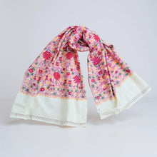 Hand Embroidered Cashmere scarf- Pashmina Shawl-  Red Cashmere stole- Full size Pashmina shawl