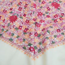Hand Embroidered Cashmere scarf- Pashmina Shawl-  Red Cashmere stole- Full size Pashmina shawl